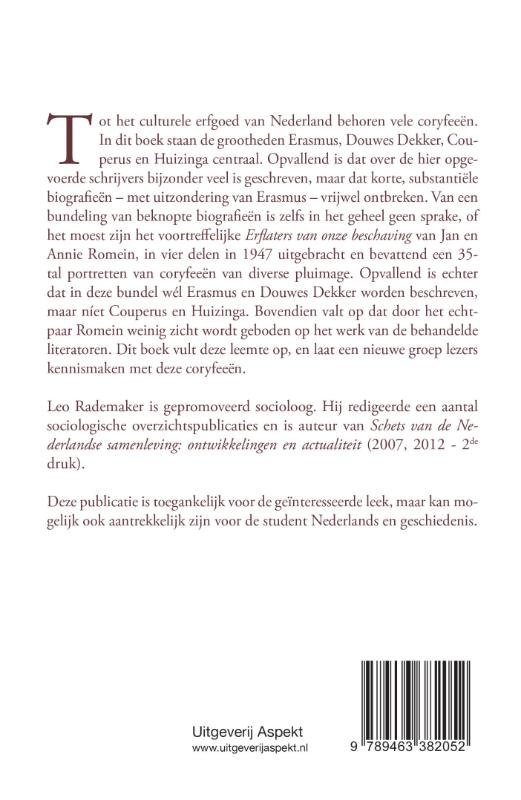 Achterkant van Culturele Coryfeeën
