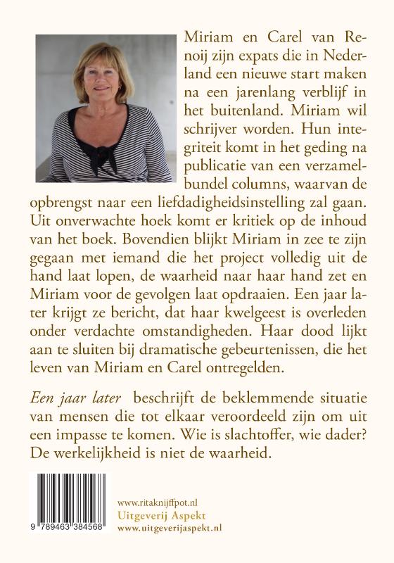 Achterkant van Een jaar later