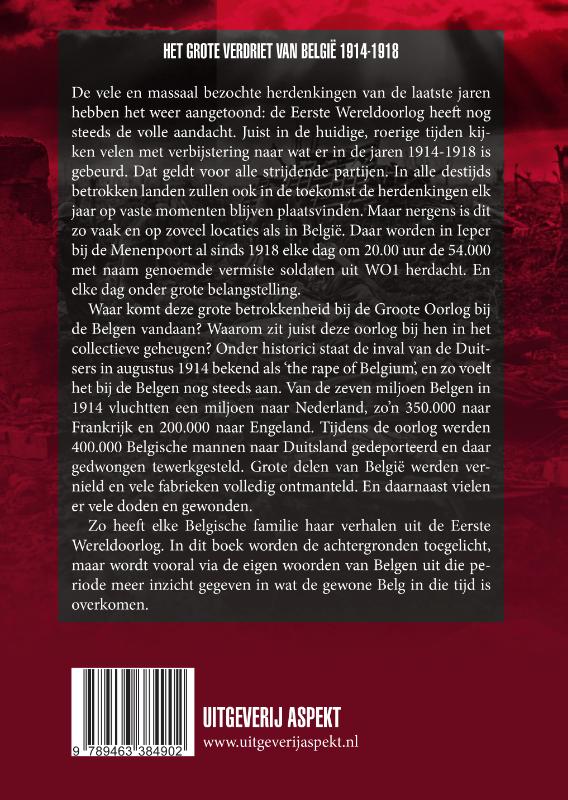 Achterkant van Het Grote verdriet van België 1914-1918