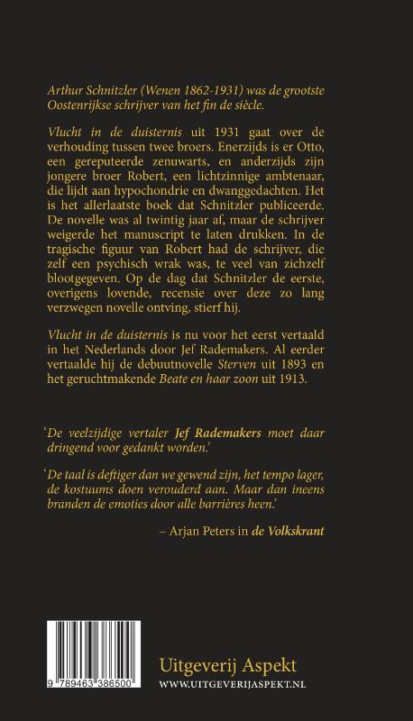 Achterkant van Vlucht in de duisternis