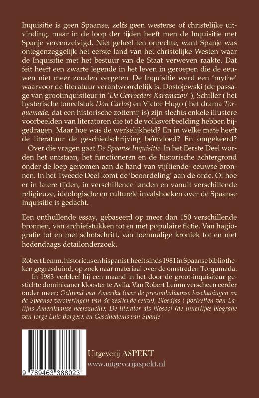 Achterkant van De Spaanse Inquisitie