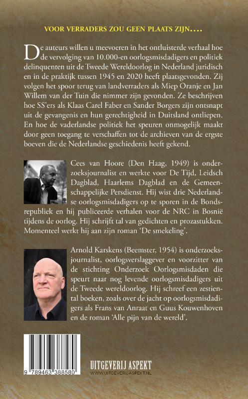 Achterkant van Voor verraders zou geen plaats zijn...