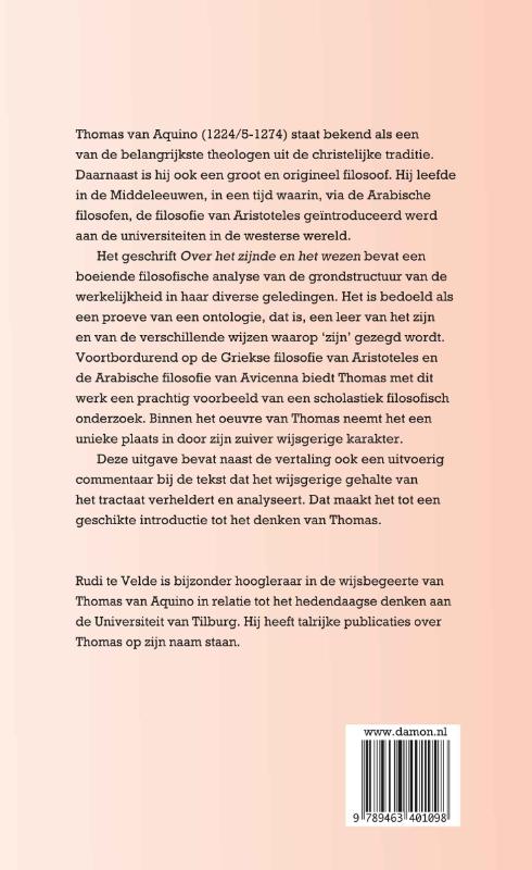 Achterkant van Over het zijnde en het wezen