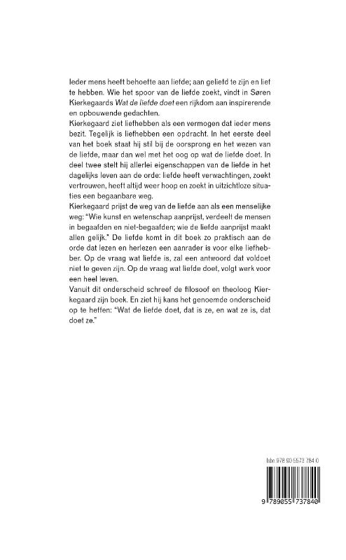 Achterkant van Wat de liefde doet