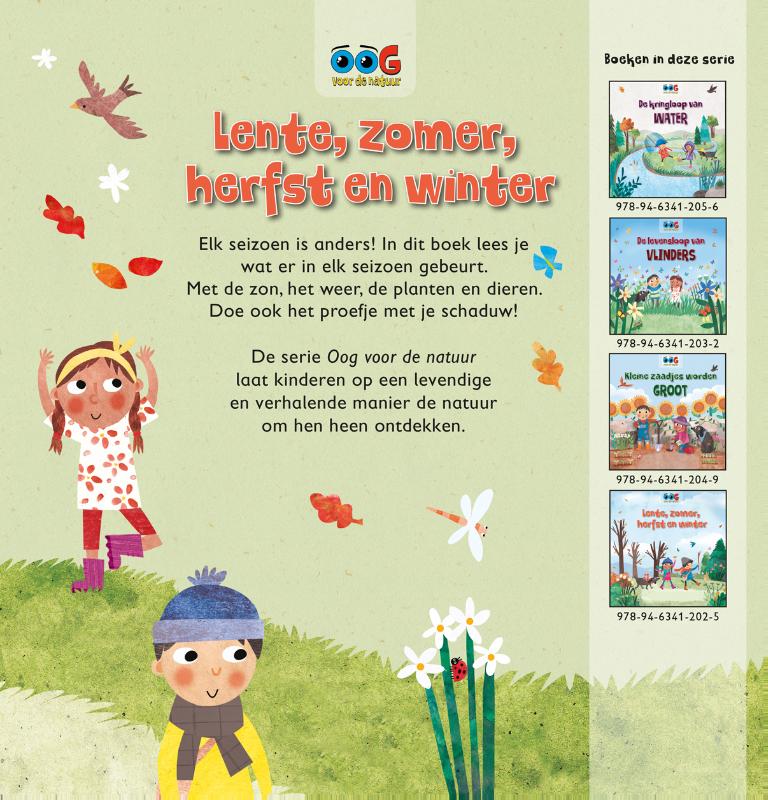Achterkant van Lente, zomer, herfst en winter