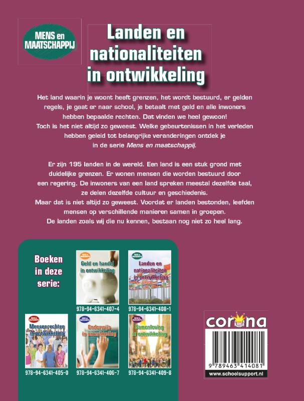 Achterkant van Landen en nationaliteiten in ontwikkeling