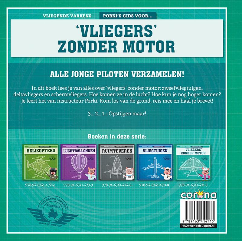 Achterkant van Porki's gids voor 'vliegers' zonder motor
