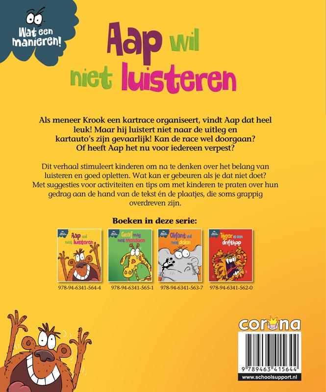 Achterkant van Aap wil niet luisteren