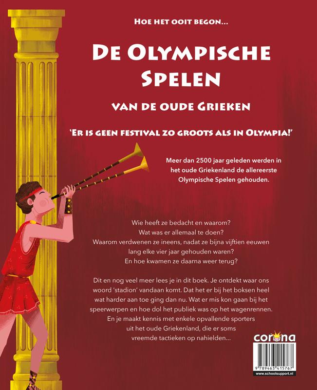 Achterkant van De Olympische Spelen van de Oude Grieken