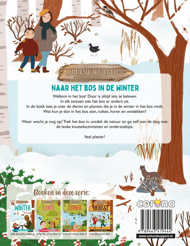 Achterkant van Naar het bos in de winter