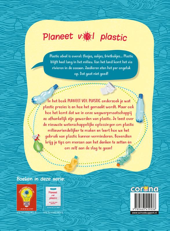 Achterkant van Planeet vol plastic