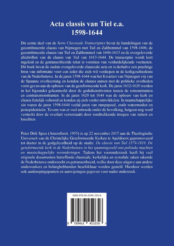 Achterkant van Acta classis van Tiel e.a. 1598-1644
