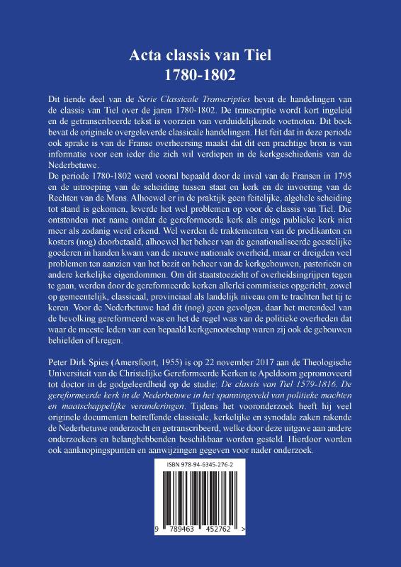 Achterkant van Acta classis van Tiel 1780-1802