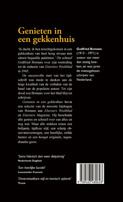 Achterkant van Genieten in een gekkenhuis