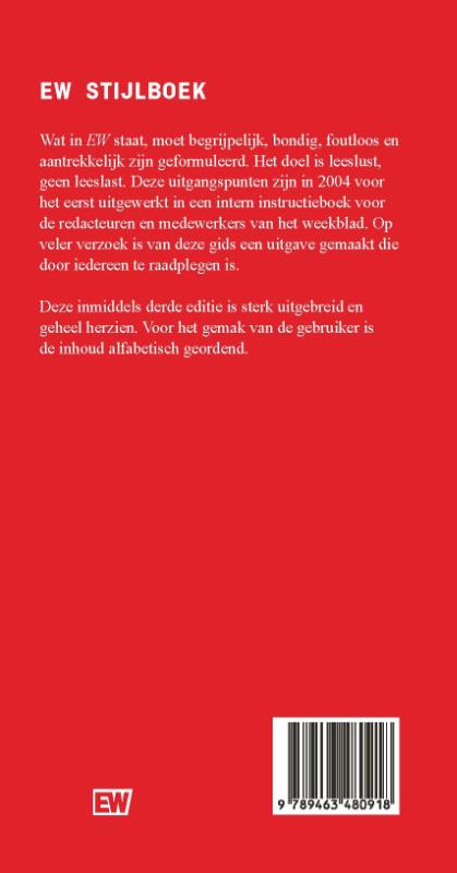 Achterkant van EW Stijlboek