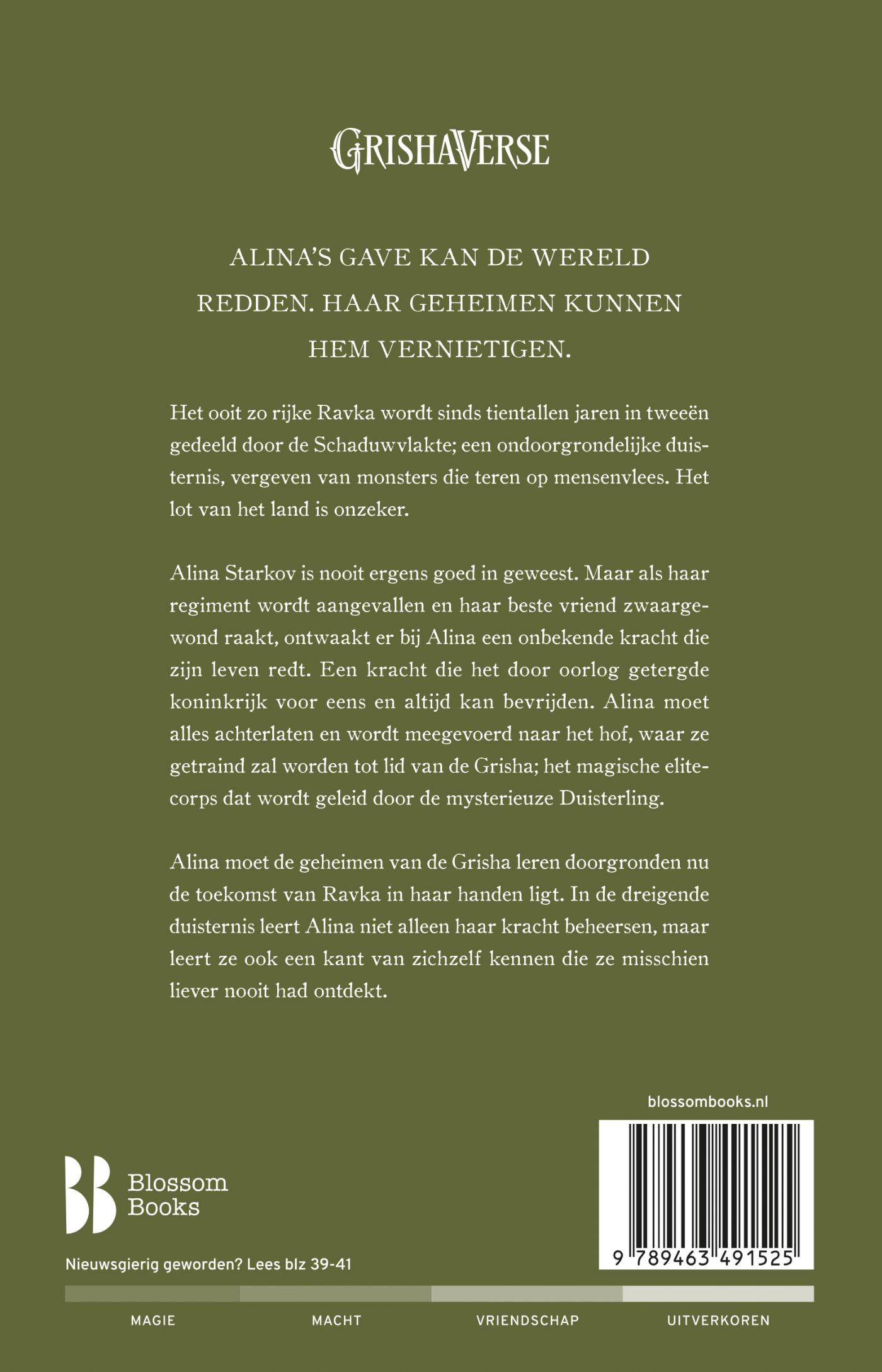 Achterkant van Schim & schaduw, Dreiging & duisternis en Val & verlossing