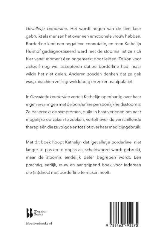 Achterkant van Gevalletje borderline