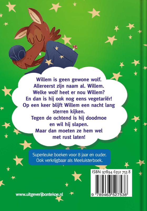 Achterkant van Vega-wolf Willem wil slapen