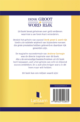 Achterkant van Denk groot & word rijk