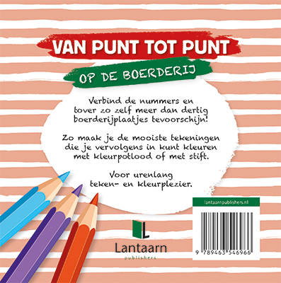 Achterkant van Van punt tot punt kids - op de boerderij