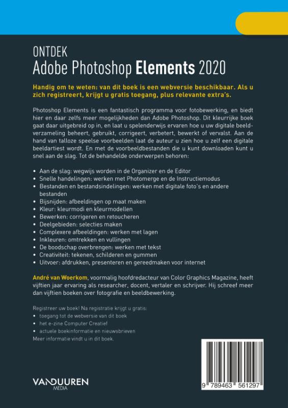 Achterkant van Ontdek Photoshop Elements 2020