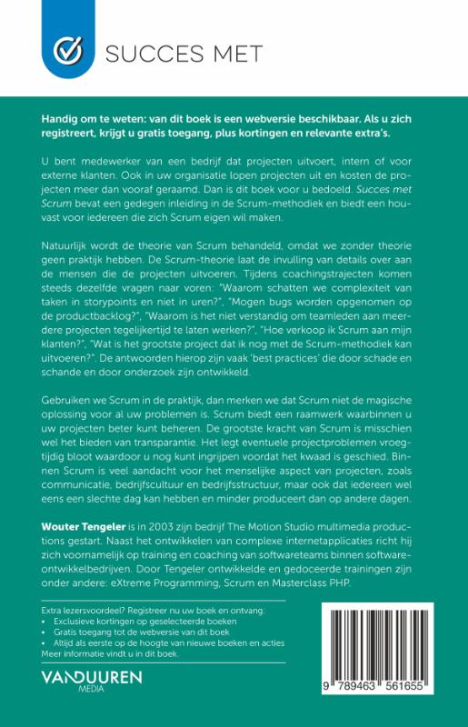 Achterkant van Succes met Scrum