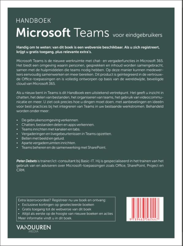 Achterkant van Handboek Microsoft Teams
