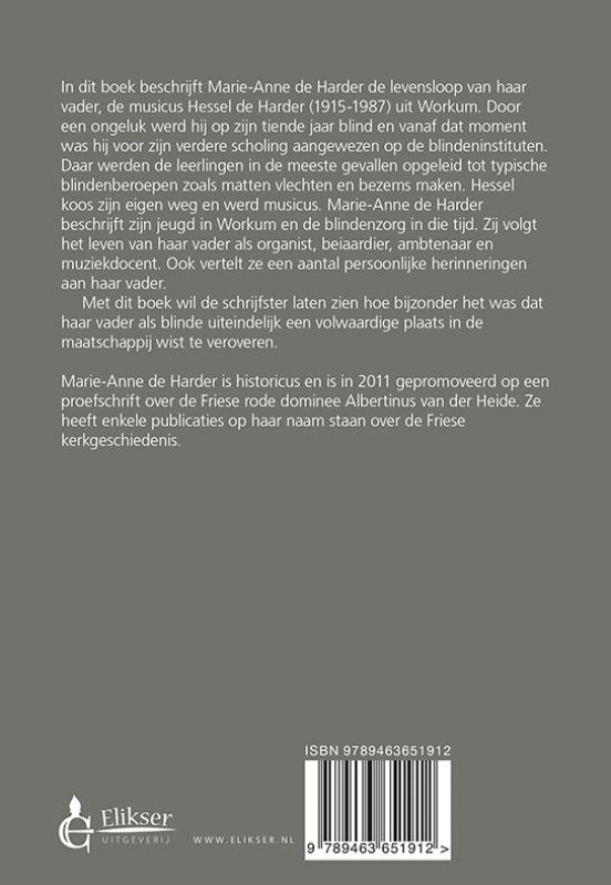 Achterkant van De blinde musicus uit Workum