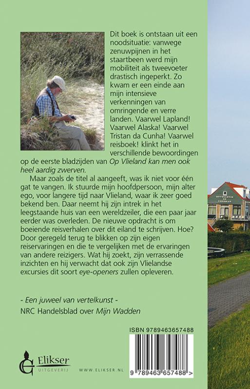 Achterkant van Op Vlieland kan men ook heel aardig zwerven