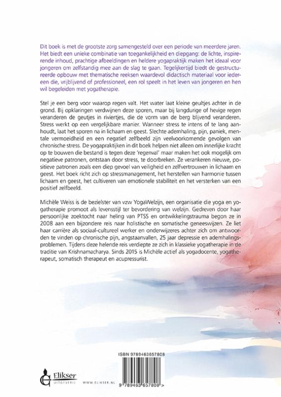 Achterkant van Yogatherapie als stressverlichting voor jongeren