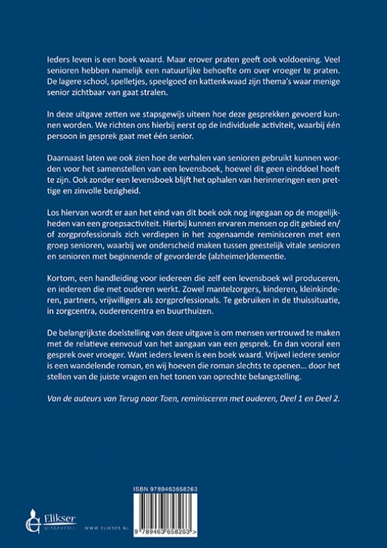 Achterkant van Maak het boek van je leven