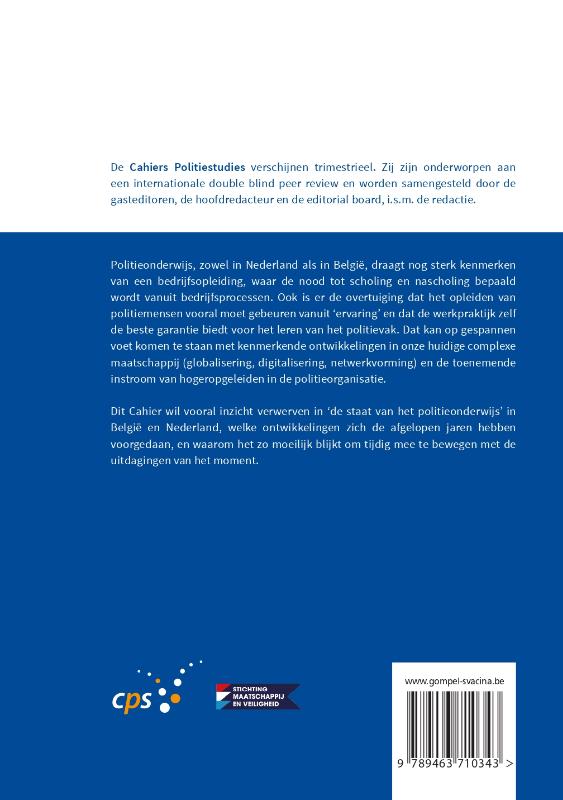 Achterkant van Opleiding en onderwijs van de politie