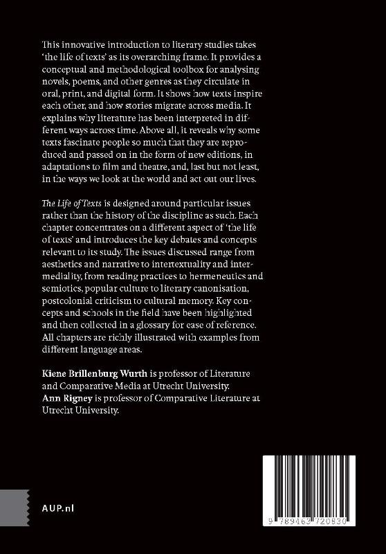 Achterkant van The Life of Texts