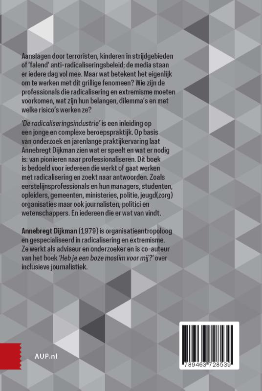 Achterkant van 'De radicaliseringsindustrie'