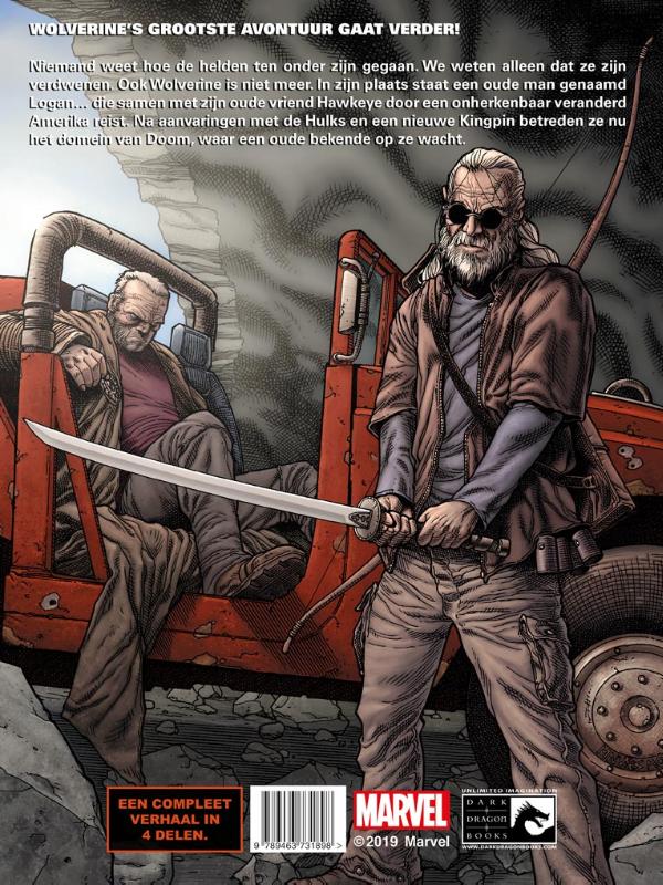 Achterkant van 3 Old Man Logan