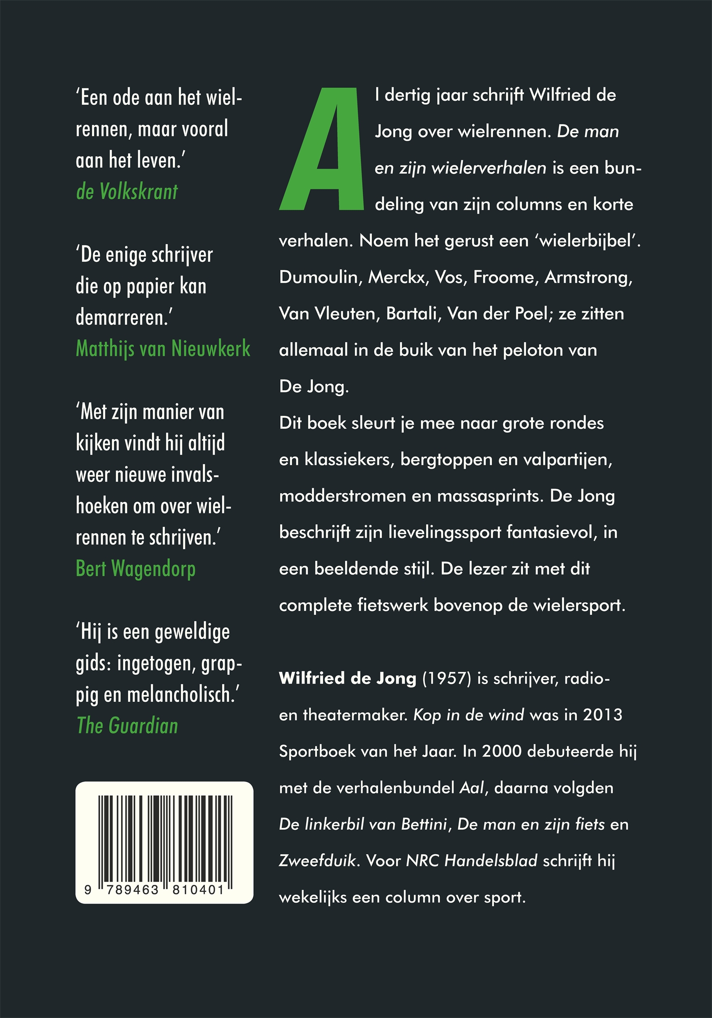 Achterkant van De man en zijn wielerverhalen