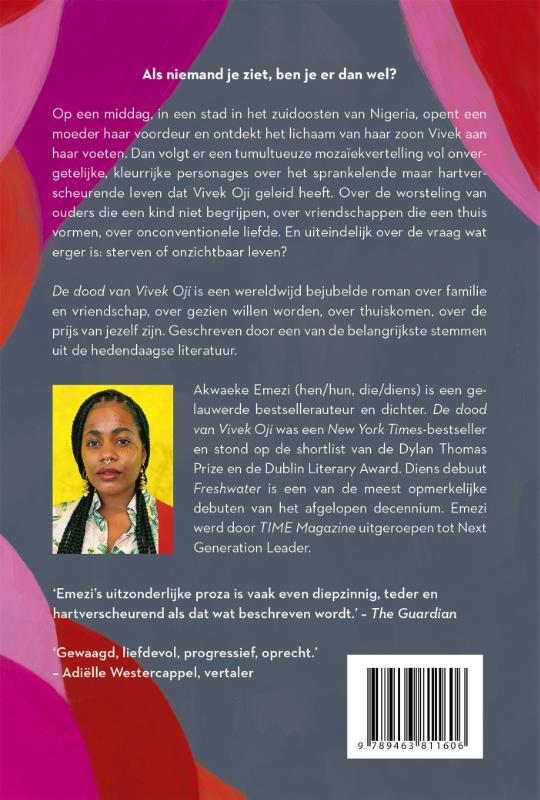 Achterkant van De dood van Vivek Oji