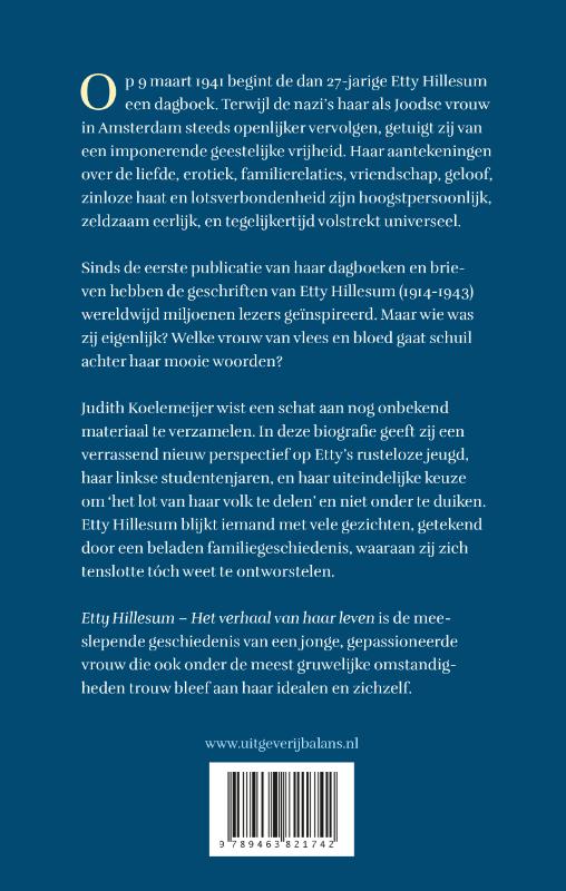 Achterkant van Etty Hillesum