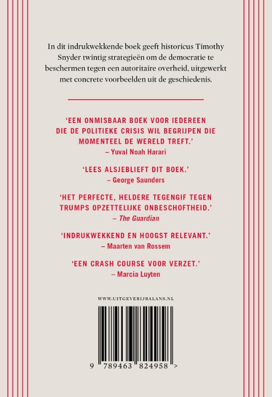 Achterkant van Over tirannie