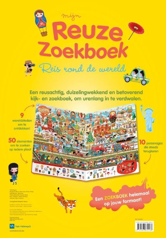 Achterkant van Mijn reuze zoekboek: Reis rond de wereld