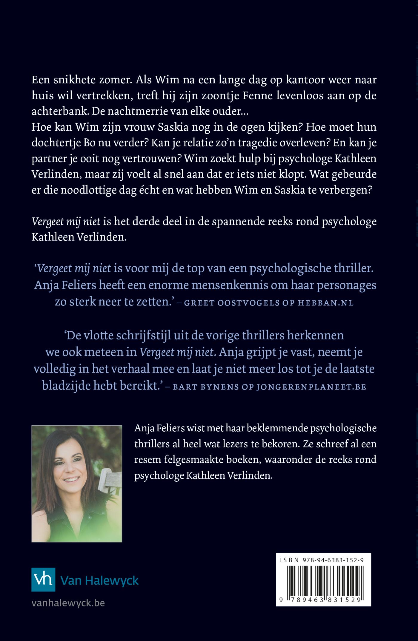 Achterkant van Vergeet mij niet