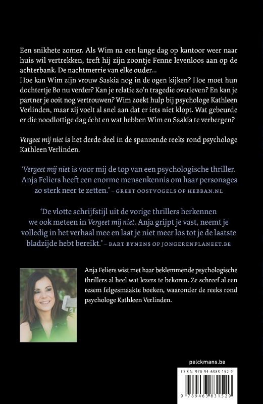Achterkant van Vergeet mij niet