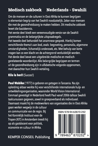 Achterkant van Medisch zakboek Nederlands - Swahili