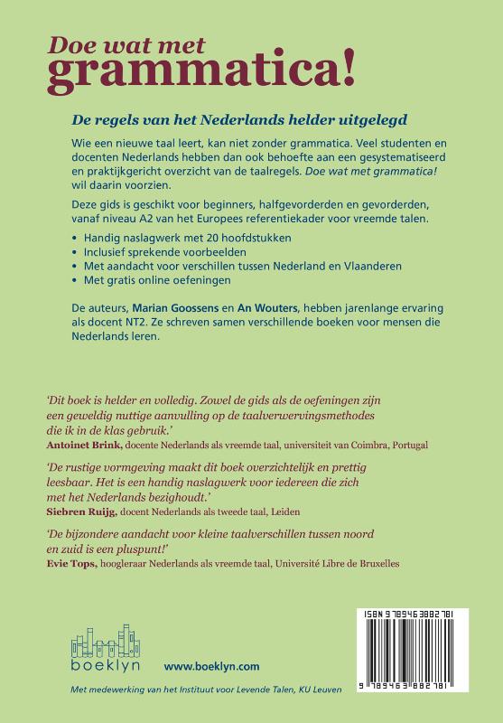 Achterkant van Doe wat met grammatica!