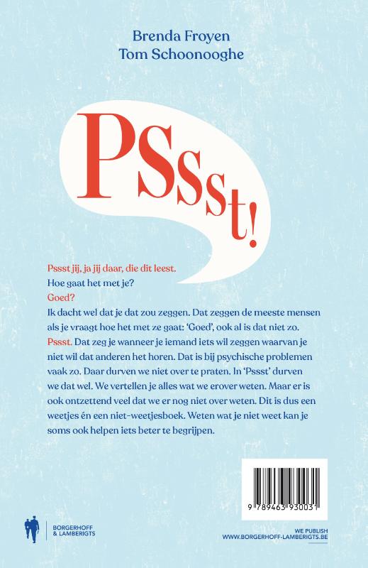Achterkant van Pssst!