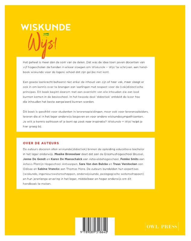 Achterkant van Wiskunde = Wijs !