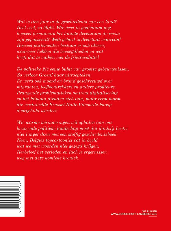 Achterkant van De geschiedenis van België van de laatste 10 jaar