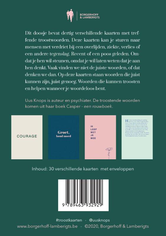 Achterkant van Troostkaarten
