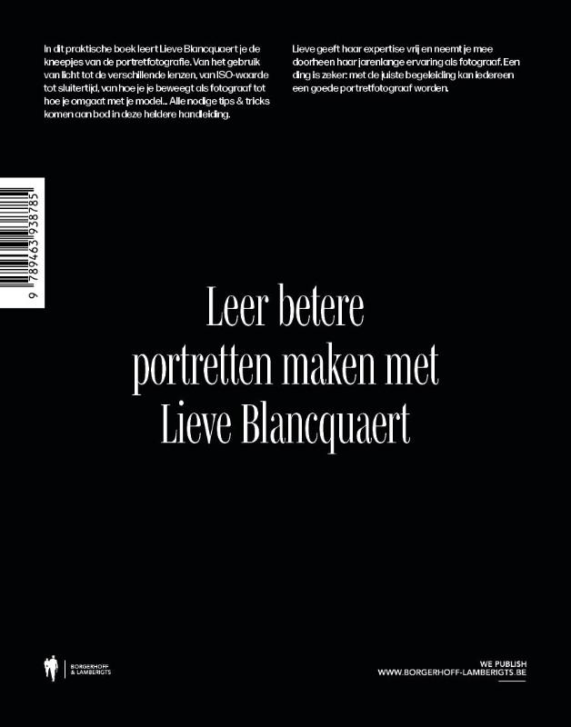Achterkant van Portretfotografie met Lieve Blancquaert
