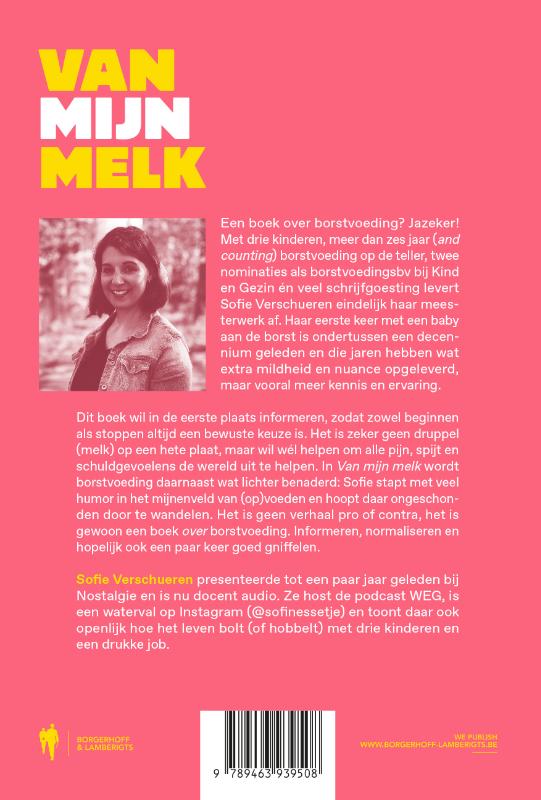 Achterkant van Van mijn melk